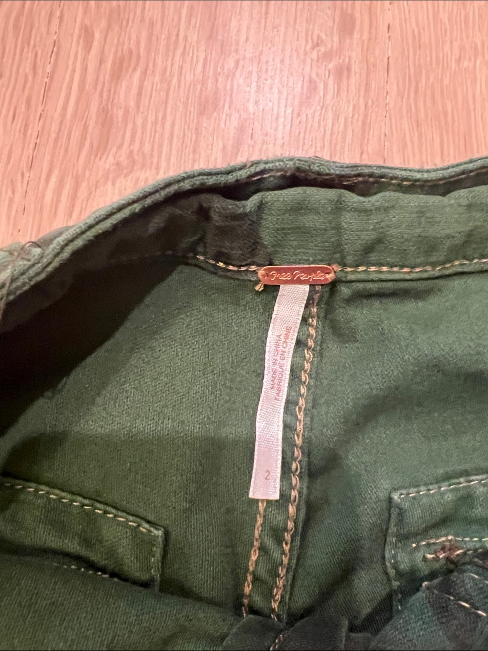 Free People Camo Green Embroidered Cargo Shorts - Picture 2 of 5